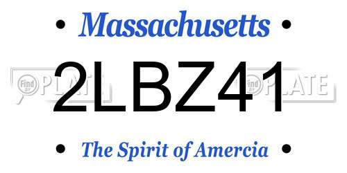 2LBZ41 Massachusetts License Plate