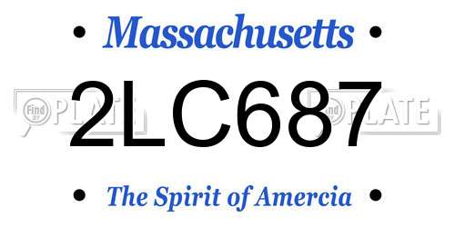 2LC687 Massachusetts License Plate