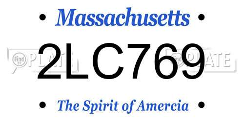 2LC769 Massachusetts License Plate
