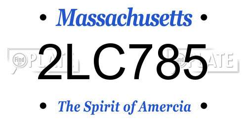 2LC785 Massachusetts License Plate