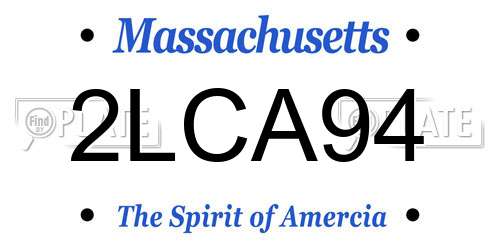 2LCA94 Massachusetts License Plate