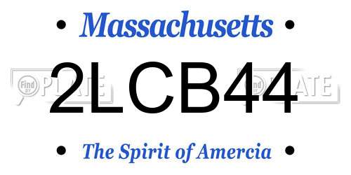 2LCB44 Massachusetts License Plate