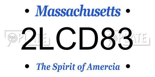 2LCD83 Massachusetts License Plate