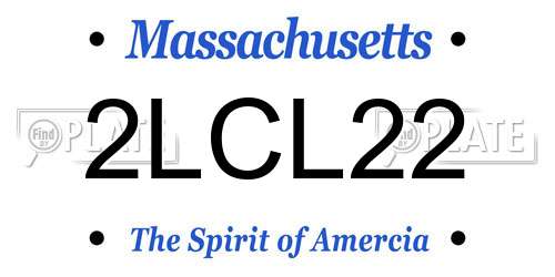 2LCL22 Massachusetts License Plate