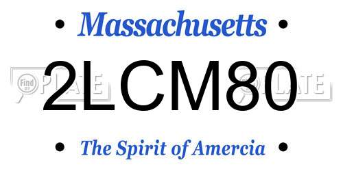 2LCM80 Massachusetts License Plate