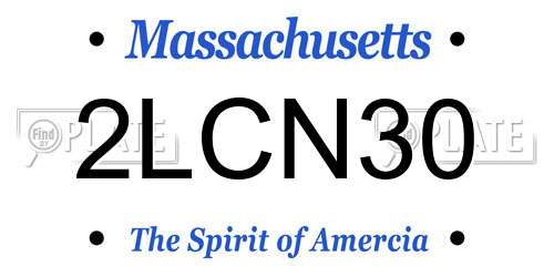 2LCN30 Massachusetts License Plate