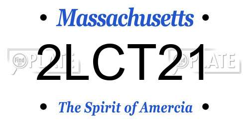 2LCT21 Massachusetts License Plate