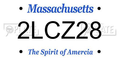 2LCZ28 Massachusetts License Plate