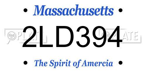 2LD394 Massachusetts License Plate