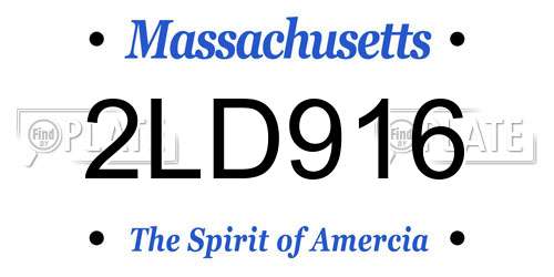 2LD916 Massachusetts License Plate