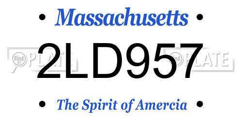 2LD957 Massachusetts License Plate