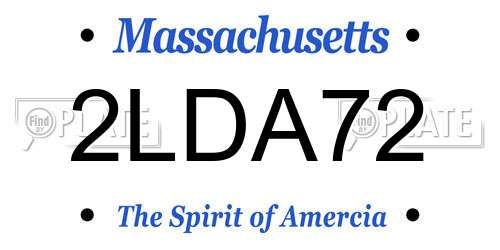 2LDA72 Massachusetts License Plate