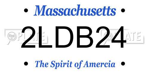 2LDB24 Massachusetts License Plate