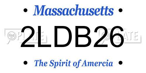 2LDB26 Massachusetts License Plate