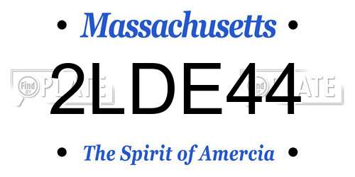2LDE44 Massachusetts License Plate