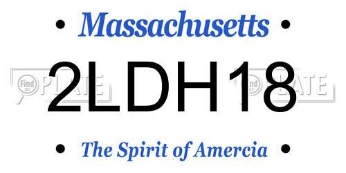 2LDH18 Massachusetts License Plate