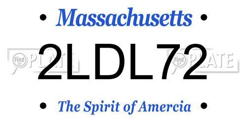 2LDL72 Massachusetts License Plate