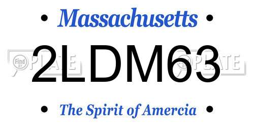 2LDM63 Massachusetts License Plate