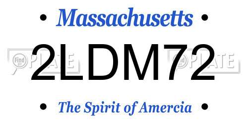 2LDM72 Massachusetts License Plate