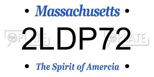 2LDP72 Massachusetts License Plate