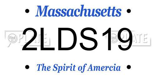 2LDS19 Massachusetts License Plate