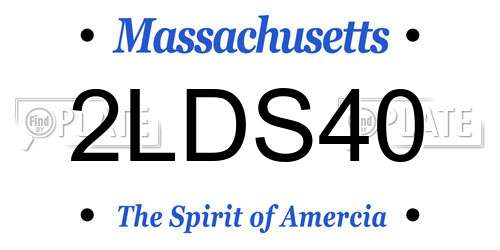 2LDS40 Massachusetts License Plate