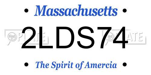 2LDS74 Massachusetts License Plate