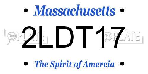 2LDT17 Massachusetts License Plate