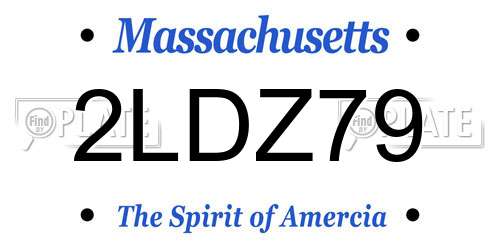 2LDZ79 Massachusetts License Plate