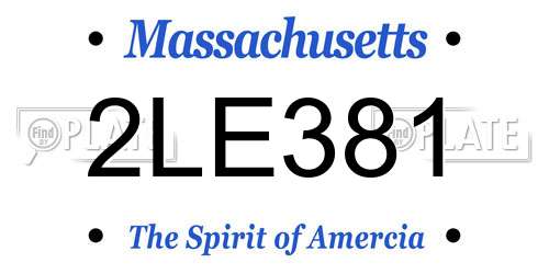 2LE381 Massachusetts License Plate