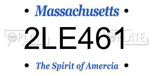 2LE461 Massachusetts License Plate