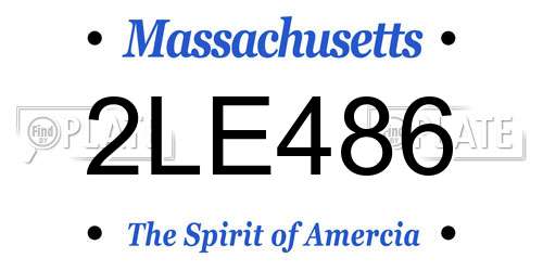 2LE486 Massachusetts License Plate
