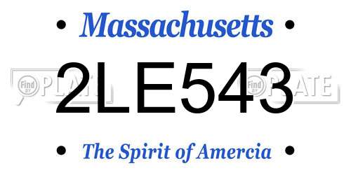 2LE543 Massachusetts License Plate