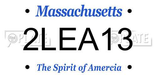 2LEA13 Massachusetts License Plate