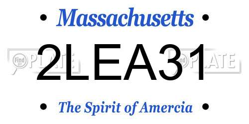 2LEA31 Massachusetts License Plate
