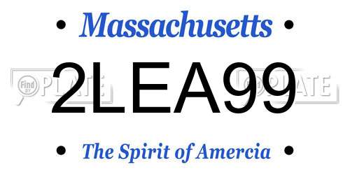 2LEA99 Massachusetts License Plate