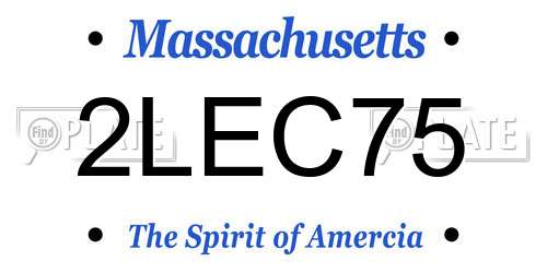 2LEC75 Massachusetts License Plate