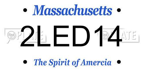 2LED14 Massachusetts License Plate