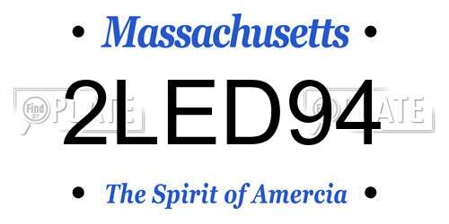 2LED94 Massachusetts License Plate