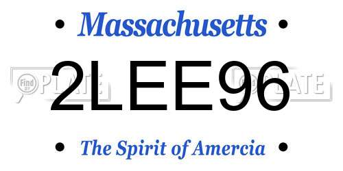 2LEE96 Massachusetts License Plate
