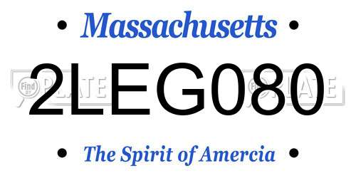 2LEG080 Massachusetts License Plate