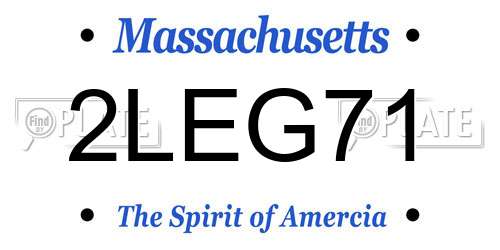 2LEG71 Massachusetts License Plate