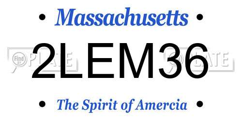 2LEM36 Massachusetts License Plate