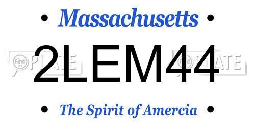 2LEM44 Massachusetts License Plate
