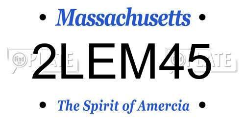 2LEM45 Massachusetts License Plate