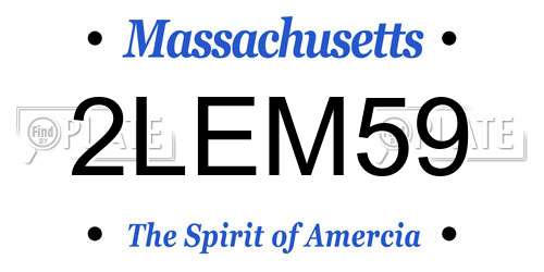 2LEM59 Massachusetts License Plate