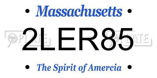 2LER85 Massachusetts License Plate