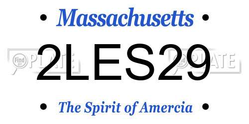 2LES29 Massachusetts License Plate