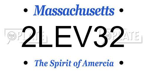 2LEV32 Massachusetts License Plate