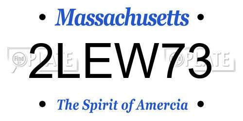 2LEW73 Massachusetts License Plate